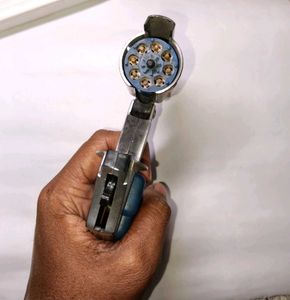 Blue-Grip Metal Finish Toy Revolver (Kids Safe Pla