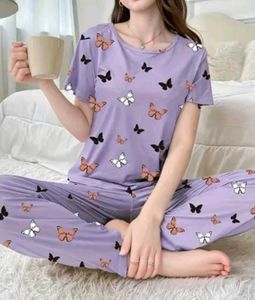 Butterfly Print Pajama Set