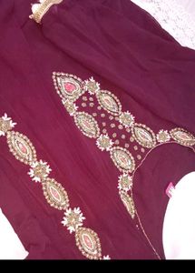 Maroon Embellished Dress