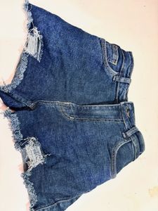 Distressed Denim Shorts