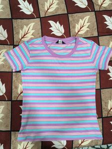 Striped Ribbed Tee