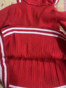 Adorable Red Sailor Dress Woolen