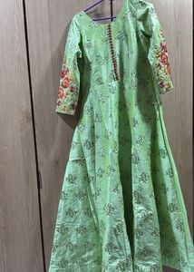 Elegant Green Embroidered Gown