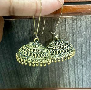 Brass Dull Gold Polish jhumkas
