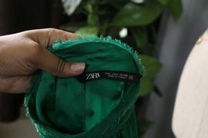 Zara Green Satin Blouse
