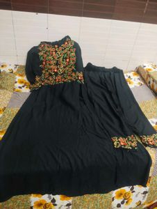 Embroidered Black Pant Designer Kurta Suit