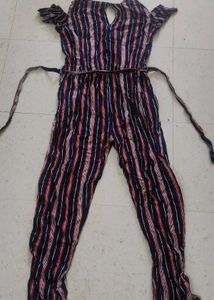 Jumpsuit with cold shoulder