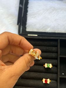 Gemstone Rings - Gold Tone Pack Of 6