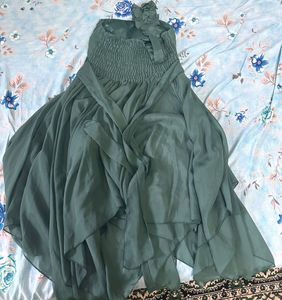 Emerald Green Chiffon Dress