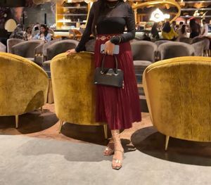 Maroon Pleated Skirt