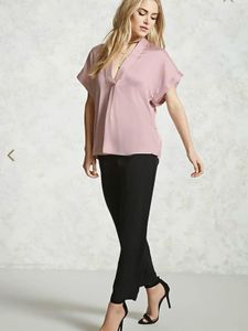 Elegant Pink V-Neck Top