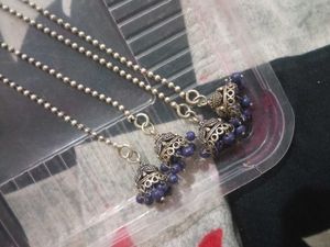 Silver Dangle Jhumka Earrings