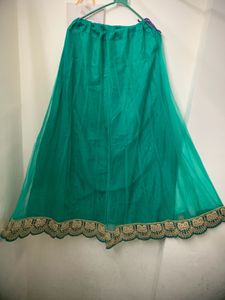 Gown With Lehnga And Dupatta Fully Worked