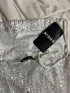y2k Sparkling Silver Sequins Dress