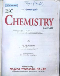 Class 12th Nootan ISC chemistry (Both PART In One)   BY H.C. Shrivastava