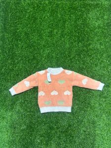 Heart Print Fuzzy Knit Sweater
