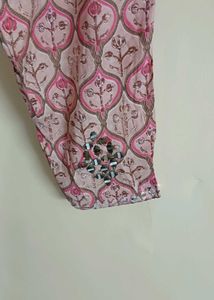 Floral Print Cotton Blend Kurit Pant Set