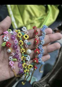 Beaded Flower Bracelet pack of 4