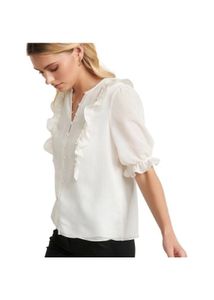 Forever New MAYATEXTUREDCHECK RUFFLEBLOUSE