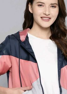 Pink,Navy Blue Hooded Light Weight Bomber Jacket