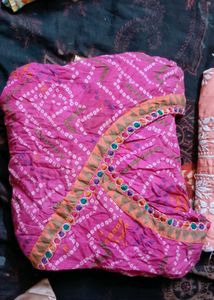 Pink Bandhani Angrakha Dress