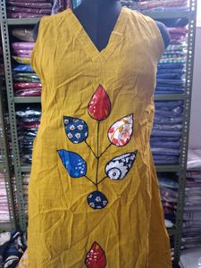 Handmade Mustard Floral Tunic