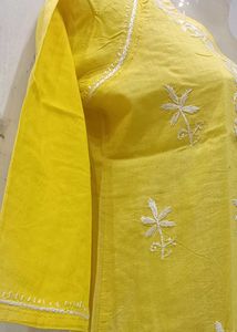 Yellow Embroidered Kurta