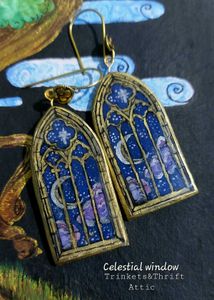 Handmade Celestial Ornate Window Earrings