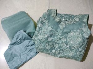 Machine Embroidery Festive Wear Gown