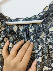 Cheetah Print Off Shoulder Top