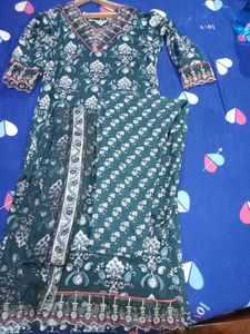 Teal Blue Kurta Set Pure Cotton