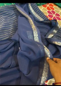 Resham Border Saree With Blouse