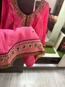 Rose Pink Heavy Plazzo Suit