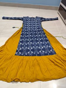 Long Anarkali Kurta With Attach Skirt