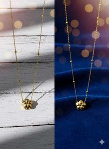 Gold Flower Pendant Necklace