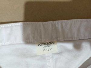 White Wide Leg Cargo Pants, 11-12 Years