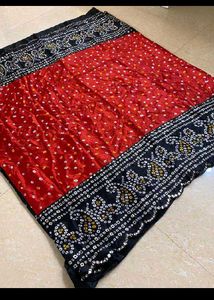 saree Red Bandhani