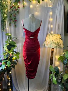 Red Bodycon Midi Dress
