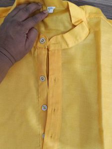 Yellow Cotton Kurta