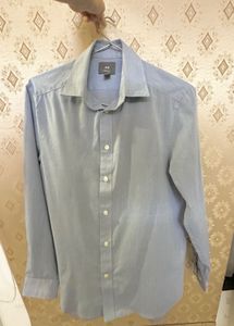 H&amp;M oversized light blue iron shirt