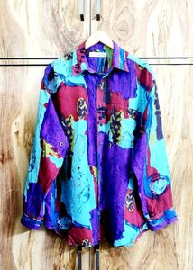 Abstract Print Button-Up Shirt size-44
