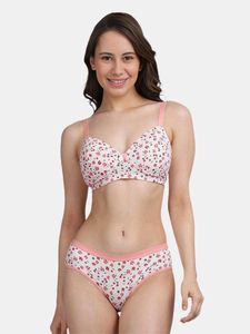 Floral Print Bra and Panty Set