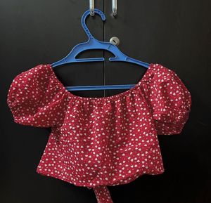 Red Polka Dot Tie Top