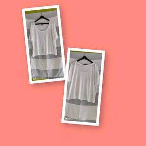 H&amp;M White Scoop Neck Tee