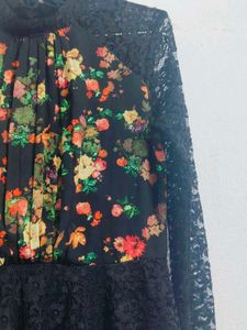 ✨ Elegant Black Floral Lace Dress ✨