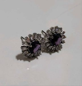 Cubic Zirconia Studds Purple for Women & Girls