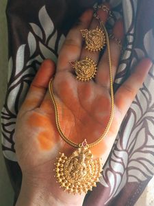 Gold Plated Necklace Set Matt Finish