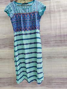 Blue Floral Printed Kurti