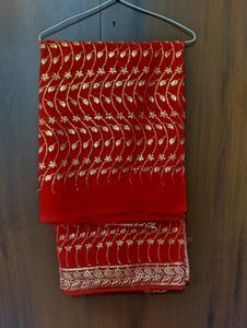 Sell Offer On Red Zari Worked Saree 💥🎉🎊