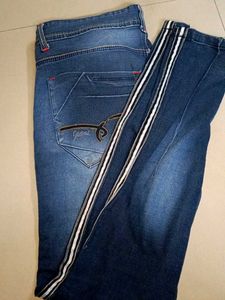 Striped Denim Jeans